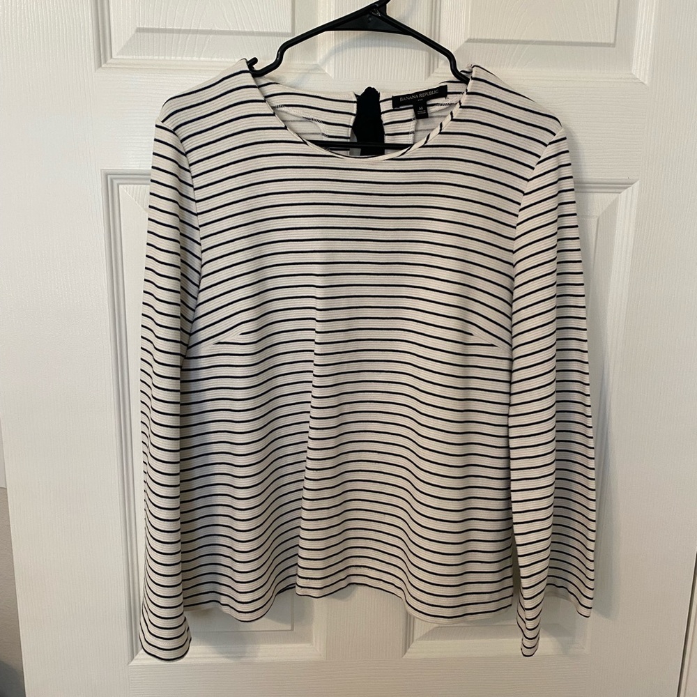 Banana Republic Bell Sleeve Striped Top